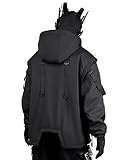 Niepce Inc Japanese Streetwear Techwear Men’s Winter Parka Jacket (Black1, Large)