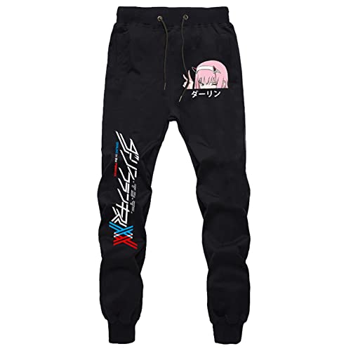 GO2COSY Anime Darling in The FranXX Pants Zero Two Trousers Gym Joggers Drawstring Sports Sweatpants D