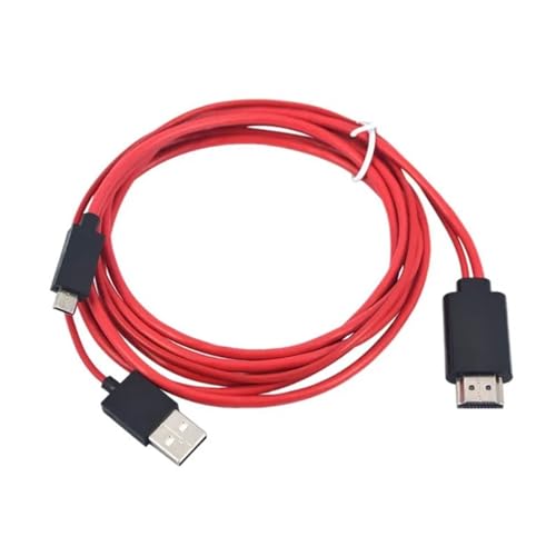 LINGQE 2M USB Cable MHL to HDMI-Compatible Adapter Cable HD 1080P Converter Adapter for HDTV TV Digital Cable for(White)