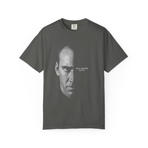 Face/Off Vintage Movie T-Shirt – 90s Action Film Tee with Two-Sided Cage & Travolta Print – Retro Gift for Action Fans Pepper