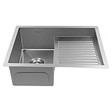 Laundry Sink,Countertop Stainless Steel Laundry Pool with Washboard,Easy To Clean Utility Laundry Room Sink,Double Sink Household Wash Basin for Balcony,Bathrooms,Courtyards,17.32 * 23.62in