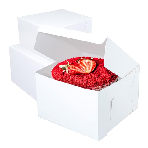 12"x12"x6" White Cake box, Premium Bakery Boxes, One piece, Perfect for packaging and selling cakes, donuts, cookies, and muffins, Pack of 50