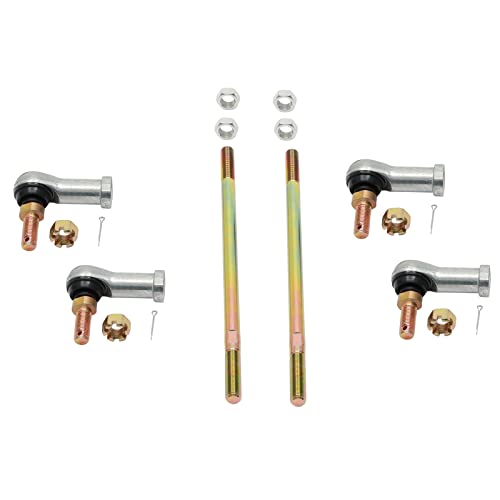 Tie Rod End Kit, Compatible With 2000-2007 Honda Rancher 350/400, 00-06 Honda Fourtrax Rancher 350, 08-12 Can-Am Renegade, 08-15 Can-Am Outlander, Ball Joint Set ATV UTV Part, 2 Tie Rods&4 Rod Ends