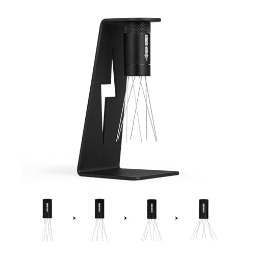 MHW-3BOMBER WDT Tool Espresso Distribution Tool with Magnetic Stand for Barista, Adjustable Range Coffee Needle Stirrer, 304 Stainless Steel 8 Needles 0.4mm with 6 Extra Needles, Black, T6126-OS