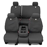 Covercraft Carhartt SeatSaver Custom Seat Covers | Fits 2019-2025 Chevrolet Silverado/GMC Sierra 1500, 2020-2025 Silverado/Sierra 2500/3500 | 1st Row 40/20/40 Bench Seat, Duck Weave Gravel