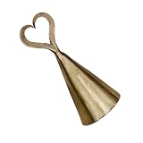 Living Ideas Hand Forged Heart Shape Candle Snuffer Iron Handmade Candle Snuffer Blacksmith Vintage Candle Extinguisher Gift for Candle Lovers Classic Look Antique Brass Decorative Candle Snuffer