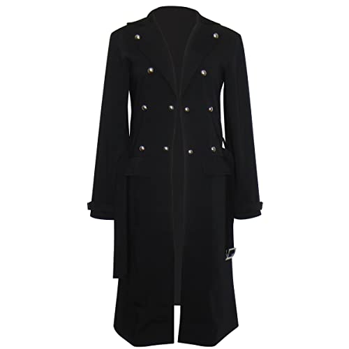 Titulow Tomura Shigaraki Black Trench Coat Anime Cosplay Costume (Female M)