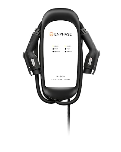 40 Amp Dual EV Charger, Enphase HCS-D50, 240v, 9.6kW Power, 5-Year Warranty, Safety Certified, J1772 Connectors, Hardwired, 25ft Cables, Formerly ClipperCreek