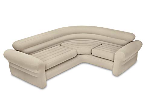 Intex Inflatable Corner Living Room Neutral Sectional Sofa 68575EP (2 Pack)