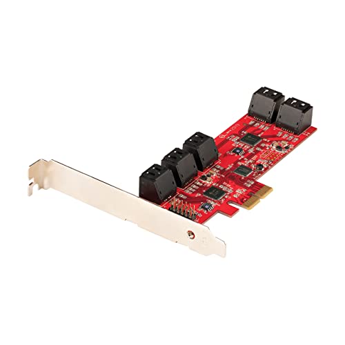 SATA PCIe Card, 10 Port PCIe SATA Expansion Card, 6Gbps SATA Adapter, 10 Mini-SAS/SATA Cables, PCI Express to SATA Converter