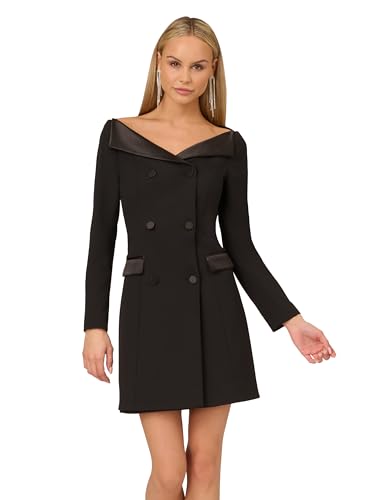 Adrianna Papell Women's Knit Crepe Blazer Dress, Black