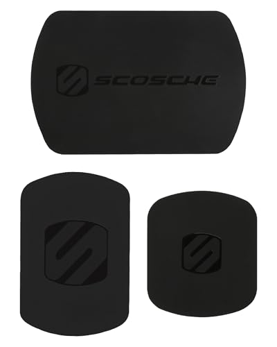 Scosche MAGRKI MagicMount Replacement Metal Plate Kit for Phone, Metal Plates for Magnetic Mount Cell Phone Holder for Car, Universal with All Devices and Phone Case, Black