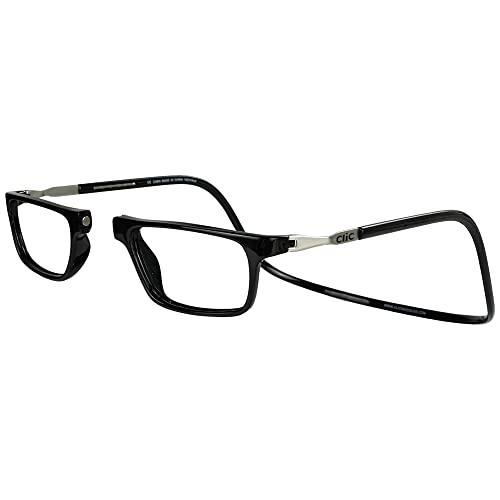 Clic Magnetic Reading Glasses for Men or Women, Computer Readers, Executive XL (XL-XXL, Black, 1.75 Magnification)