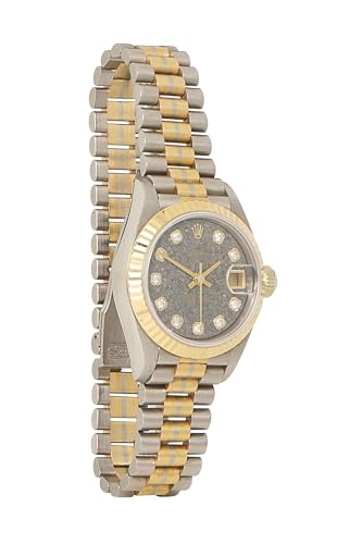 Rolex, Pre-Loved 18K Yellow Gold & Diamond Jurassic Tridor Datejust 69179 26mm, Grey