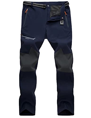 MAGCOMSEN Work Pants for Men Stretch Reinforced Knee Summer Casual Hiking Pants Quick Dry Breathable Moisture Wcking Navy 34