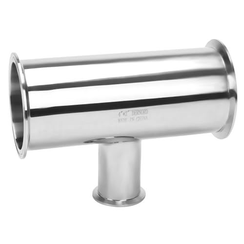 DERNORD Reducing Clamp Tee 3 Way Stainless Steel 304 Sanitary Fitting (Pipe OD: 4 inch x 4 inch x 2 inch)
