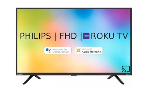 PHILIPS 32-Inch FHD 1080p Smart R0KU TV Compatible with Alexa, AppIe Home, Siri or Google Home (Renewed)