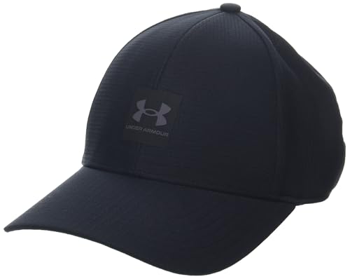 Under Armour Men's Iso-Chill ArmourVent Stretch Fit Hat, (001) Black / / Castlerock, Large/X-Large