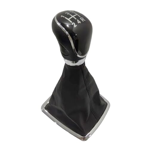 VBT Black 5-Speed Shift Knob Replacement Kit for Ford - Leather Gear Handle with Cover & Base, Compatible with Ford Focus MK2 2009-2015 (Manual/Automatic)