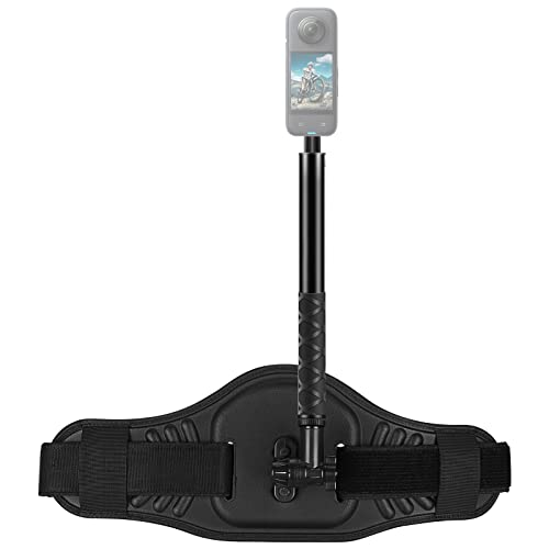 Kalofaye Adjustable Selfie Stick + Waist Belt Mount Strap Replacement for GoPro Hero 12/11/10/9/8/OSMO Pocket/ Insta360 X5 / X4 / X3 ONE/X/X2 Action Cameras