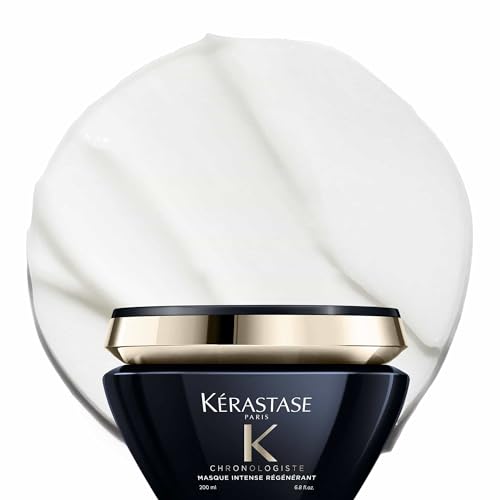 Kerastase Chronologiste Hair Mask | Moisturizes Hair & Scalp For Soft, Shiny Hair | Anti Frizz Deep Conditioning Mask | With Hyaluronic Acid | For Dry, Damaged Hair | Intense Régénérant | 6.8 Fl Oz