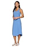 RBX Active Plus Size Midi Dress for Women, Lightweight Cotton/Modal Blend Long Length Athleisure Slub Sun Dress Tunic Capri Blue 3X