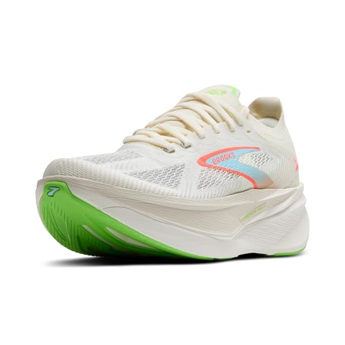 Brooks Women's Hyperion Max 3 Neutral Running Shoe - Coconut/Green Gecko/Pink Clay - 7 Medium