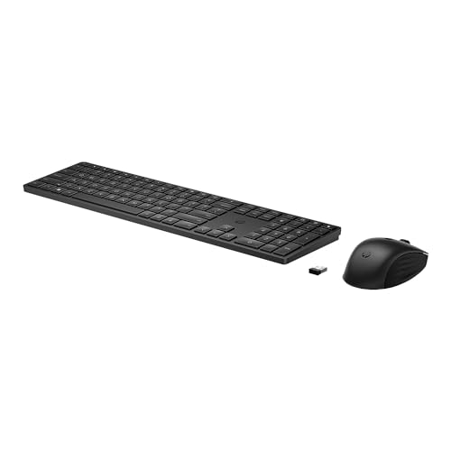 HP 650 Wireless Keyboard & Mouse Combo - 2.4Ghz Wireless, USB Receiver, Low-Profile Keys, 20+ Programmable Keys, DPI Mouse - 20+ Months Keyboard, 24+ Mouse Battery - Win, Chrome, MacOS (4R013AA#ABL)