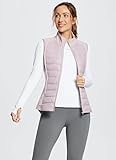 BALEAF Women's Lightweight Warm Puffer Vest Running Winter Hybrid Sleeveless Quilted Water Resistant Jacket Light Purple M