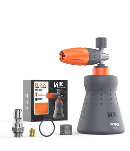 NIXX Foam Cannon PRO S2.0, Snow Foam Lance for Pressure Washer （1L Wide Bottle), 1/4 Inch Quick Connect - Adjustable Car Wash Foam Gun Sprayer, Soap Blaster Accessories.