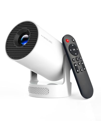 Magcubic Mini Projector 4K support with WiFi 6 and Bluetooth 5.4, 5w Soundbase Speaker, Auto Vertical Keystone 180°Rotatable Portable Proyector for Home Bedroom Outdoor HY300Pro+