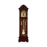 Coaster Home Furnishings Grandfather Clock with Chime Brown Red and Clear, Cherry, 10" D x 22" W x 78.5" H (900749)