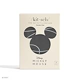 Kitsch Disney Mickey Mouse Satin Pillowcase with Zipper Softer Than Silk, Cooling Pillow Case for Hair & Skin, Wrinkle-Free, Machine Washable, Queen/Standard (19x26)