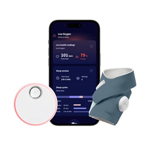 Owlet Dream Sock® - FDA-Cleared Smart Baby Monitor - Track Live Pulse (Heart) Rate, Oxygen in Infants - Receive Notifications