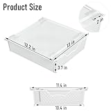 Under Desk Drawer 2 Pack White Under Table Storage Drawers Organizer Adhesive Slide Out Mesh Drawer Under Table Slide Out Hidden Drawer Metal for Home Office