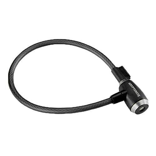 Kryptonite KryptoFlex Bike Lock Cable, 2FT/6FT/10FT Long 12mm Thick Heavy Duty Braided Steel Cable Anti-Theft Security Lock for Outdoor Equipment, Combination/Key Bike Lock, Black