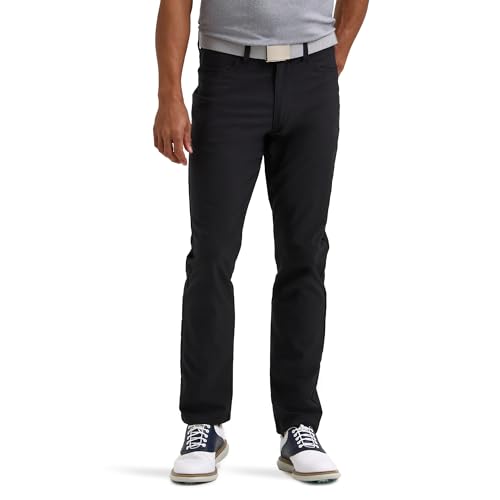 Lee Men's Golf Series 5-Pocket Synthetic Long Pant, Black