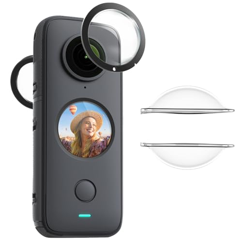 Tedubax Lens Guard for Insta360 one X2, Lens Protector Removable PC Protective Lens Cover for Insta 360 one X2 Accessories(2 sets - 4 pcs)