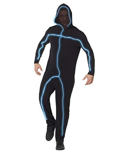 Spirit Halloween Adult Light-Up E.L. Wire Stick Figure Costume | Funny Costume | Light Up Outfit | Stick Figure Cosplay - X-Large