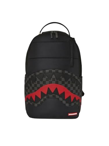 Sprayground Black Puffer Grey Check Backpack, One Size, Black