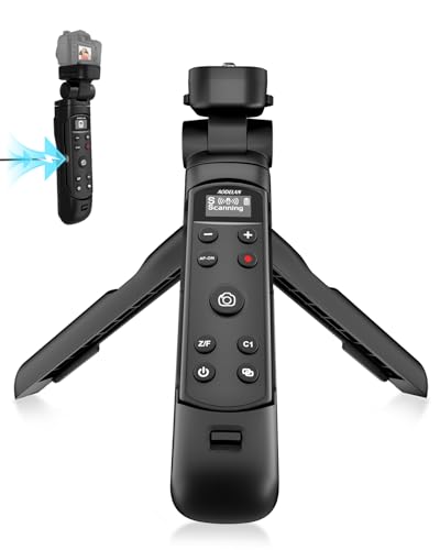 for Sony Tripod with Rechargeable Remote Control - Aodelan Wireless Shooting Grip with OLED Screen for Vlogging for ZV-E10,ZV-1F,ZV-E10 II,RX100 VII,a6100,a6400,a7 III,a9 II etc;Replace Sony GP-VPT2BT