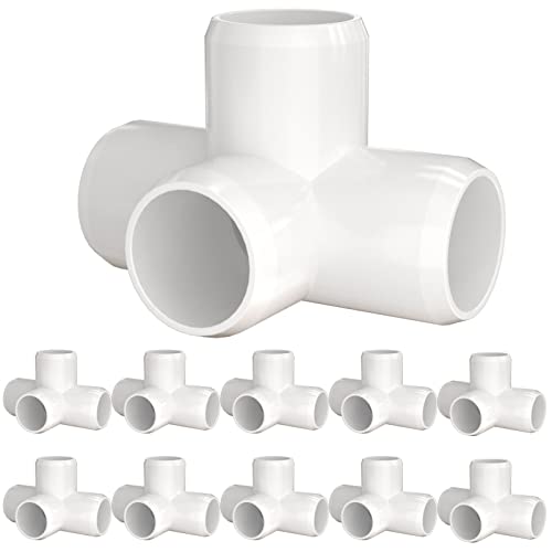 letsFix 1" PVC Fittings 4 Way (10-Pack), Furniture Grade PVC Pipe Connector 1 Inch PVC Elbow for All DIY PVC Structure and Frames, UV Resistant, Fits 1" Sch 40 PVC Pipes