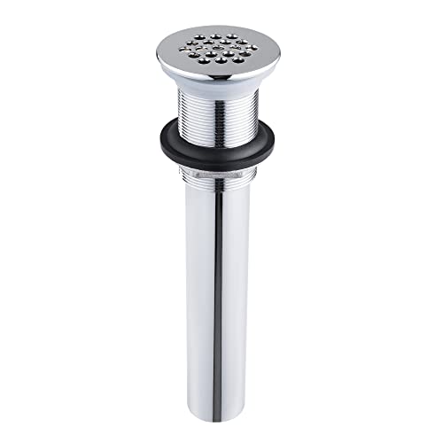 Grid Drain Strainer Assembly Without Overflow for Bathroom Sink, C.O. Plug Grid Lavatory Drain, Bathroom Sink Grid Strainer by Artiwell, Chrome Plated