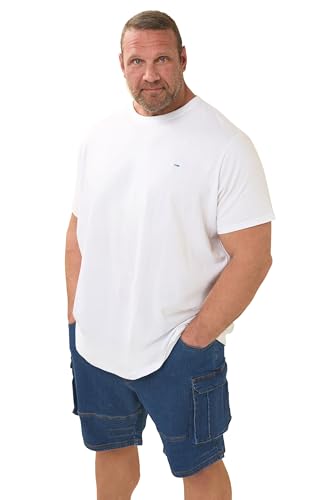 BadRhino Big & Tall Mens Elasticated Waist Denim Cargo Shorts Dark Indigo 5-6XL