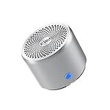 Travel Case Packed, EWA A103 Portable Bluetooth Wireless Mini Speaker with Passive Subwoofer, Brief Design, IP67 Waterproof, Tiny Body Loud Voice, Perfect for Shower, Room, Bike, Car (Silver)