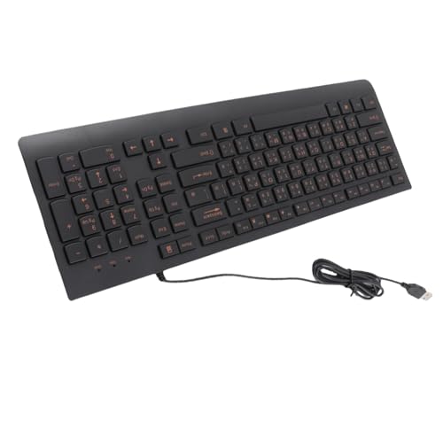 Bilingual Chinese English Wired Computer Keyboard, Chinese USB PC Keyboard Comfortable Hand Feel Silent Typing, 108-keys Full-Sized Keyboard for Home, Office, Plug and Play
