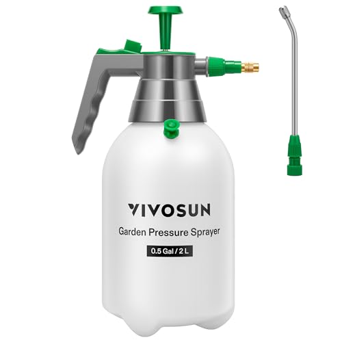 VIVOSUN 0.5Gal Handheld Garden Sprayer, 2L Pump Sprayer, 68 Oz Water Spray Bottle with Safety Valve, Adjustable Nozzle, Extended Spray Rod & Additional Seals, Ideal for Watering, Fertilizing, Cleaning