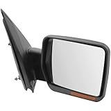 Perfit Zone Towing Mirrors Fit 07-14 F150 Pickup Truck, POWER HEATED With AMBER SIGNAL BLACK Mirror LEFT Driver Side Replacement