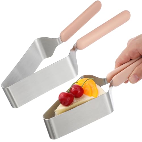 iplusmile 2Pcs Cake Cutter Slicer, Stainless Steel Pie Cutter and Server Set, Adjustable Cheese Cake Divider Separator with Double Handle Tool Accessory for Wedding