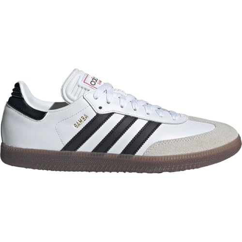 adidas Unisex Samba Indoor Sneaker, White/Black/Vivid Red, 5 US Men